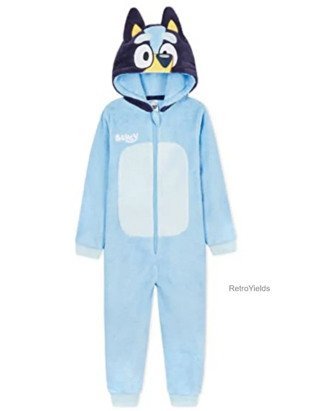 Bluey One Piece Pajamas for Kids Toddlers, Fleece Zip Front Sleepwear,